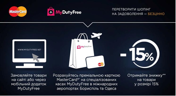 Ексклюзивна знижка на товари Duty Free з MasterCard від КРИСТАЛБАНКу